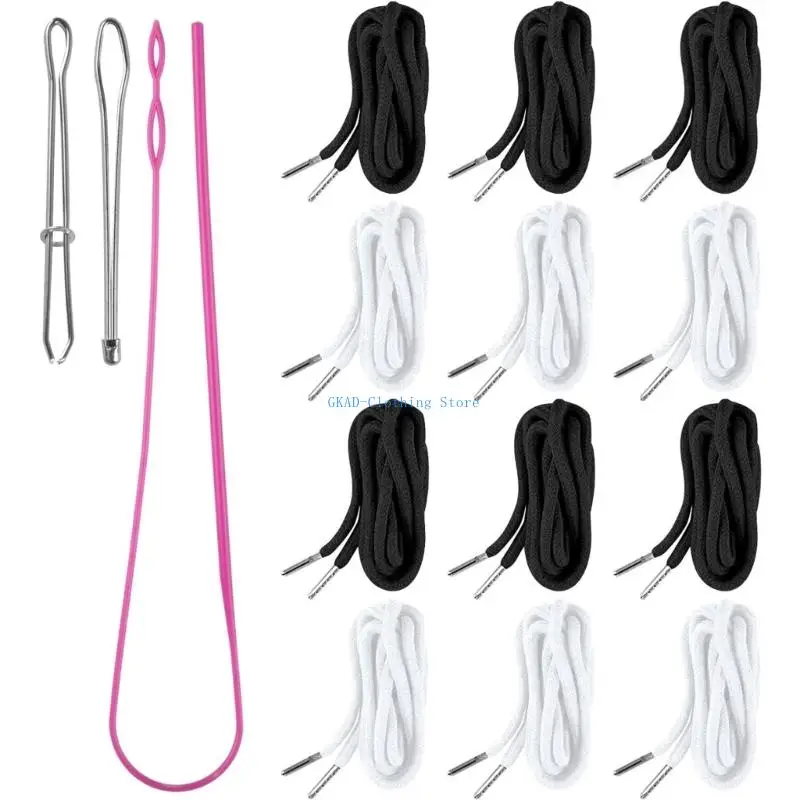 N0PE 12pcs Drawstring Replacement with 3 Threader For Pants Hooded Garment Repairing
N0PE 12pcs Drawstring Replacement with 3 Threader For Pants Hooded Garment Repairing