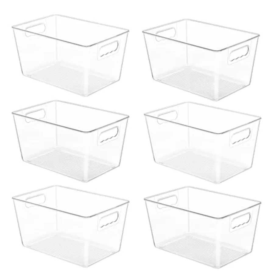 6 Pack Clear Pantry Organizer Bins, Plastic Containers with Handle for Kitchen, Freezer, Cabinet, Closet, Bathroom Under Sink S
6 Pack Clear Pantry Organizer Bins, Plastic Containers with Handle for Kitchen, Freezer, Cabinet, Closet, Bathroom Under Sink S