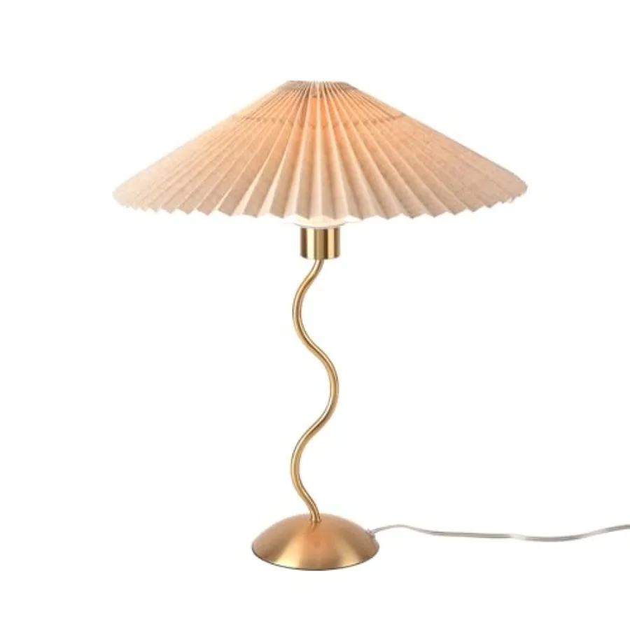 Gold Pleated Small Table Lamp, Brass Modern Bedside Table Lamp for Bedroom, Mini Pleated Lamp Shape, MCM Table Lamp Bedroom Bow
Gold Pleated Small Table Lamp, Brass Modern Bedside Table Lamp for Bedroom, Mini Pleated Lamp Shape, MCM Table Lamp Bedroom Bow