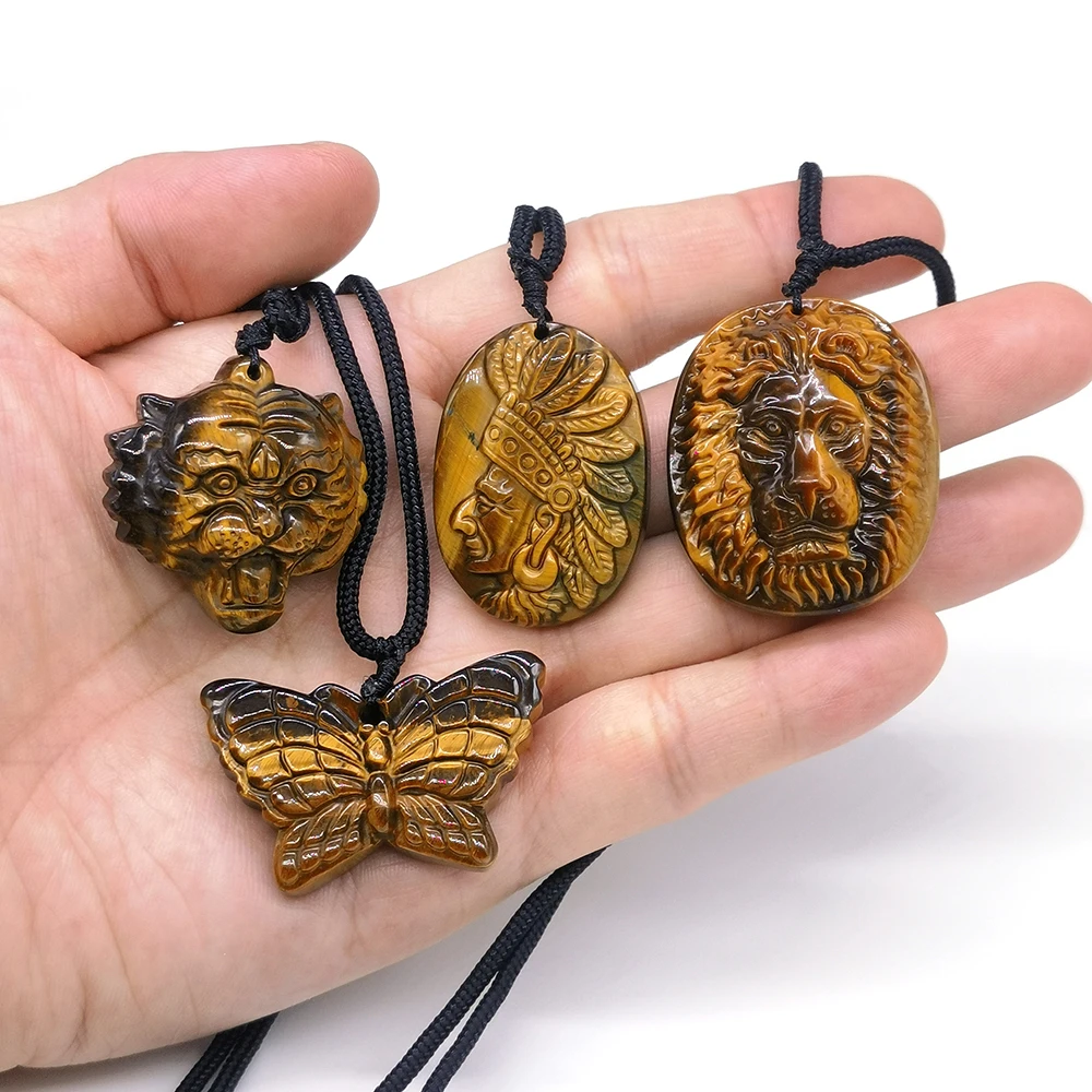 Natural Tiger Eye Stone Pendant Necklace Insect Lion Crystal Quartz Carved Lucky Charms Jewelry Charms Gifts for Women Men
Natural Tiger Eye Stone Pendant Necklace Insect Lion Crystal Quartz Carved Lucky Charms Jewelry Charms Gifts for Women Men