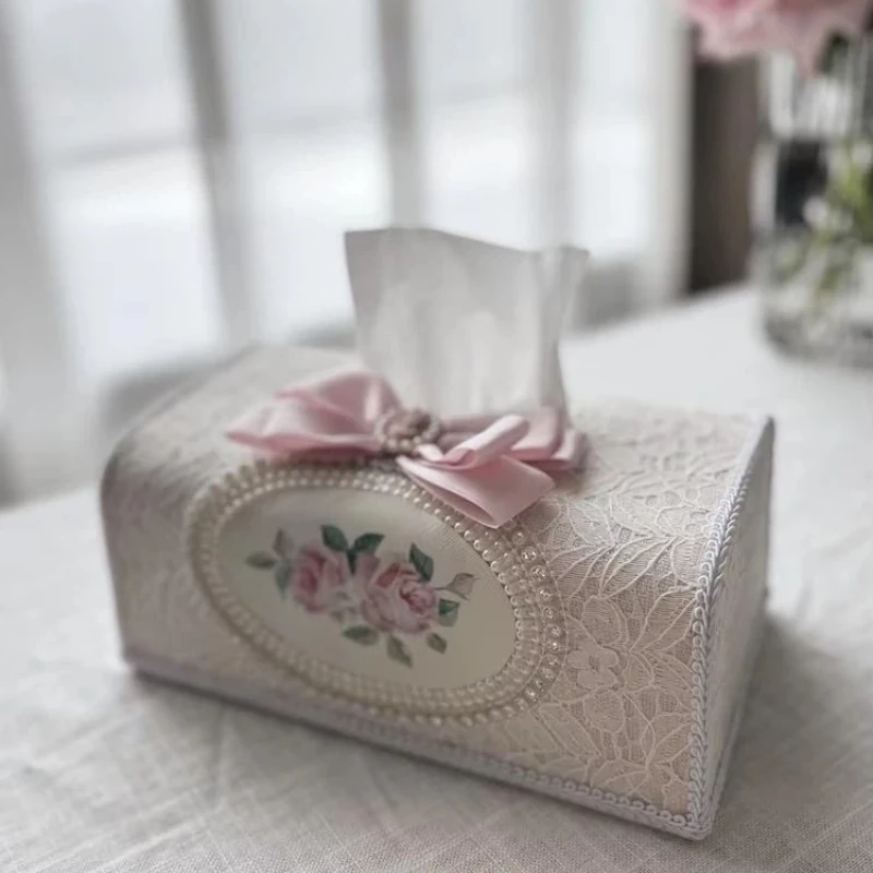 French Style Tissue Box, Romantic Embroidered Lace, Pearl Bowknot Fabric Towel Holder, Elegant Home Storage, Car Accessory, Pink
French Style Tissue Box, Romantic Embroidered Lace, Pearl Bowknot Fabric Towel Holder, Elegant Home Storage, Car Accessory, Pink