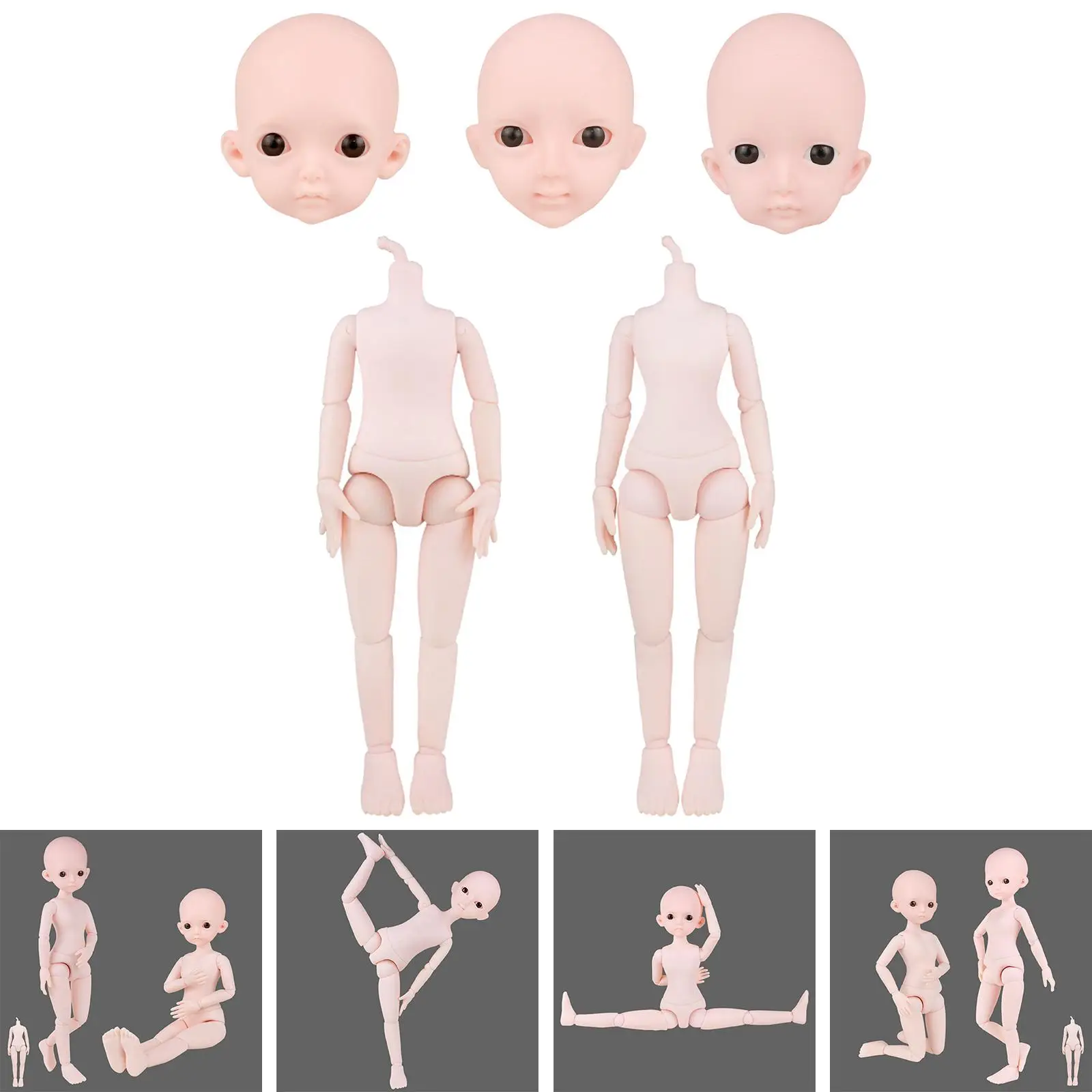 Action Figures Flexible 1/6 BJD Doll for Decorations Collection DIY Makeup
Action Figures Flexible 1/6 BJD Doll for Decorations Collection DIY Makeup