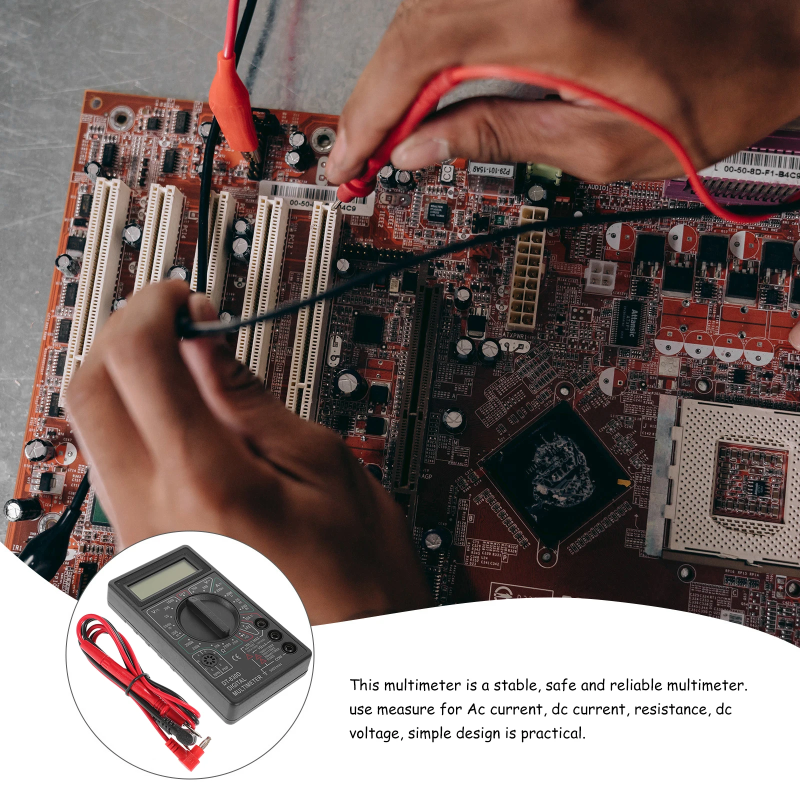 Digital Multimeter Compact Auto Ranging High Precision Voltage Current Resistance Tester Portable Electric Meter Voltmeter 
Digital Multimeter Compact Auto Ranging High Precision Voltage Current Resistance Tester Portable Electric Meter Voltmeter
