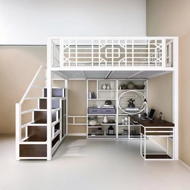 New Chinese wrought iron bed, ancient style apartment, iron frame bed, loft-style raised sheets, upper floor
New Chinese wrought iron bed, ancient style apartment, iron frame bed, loft-style raised sheets, upper floor