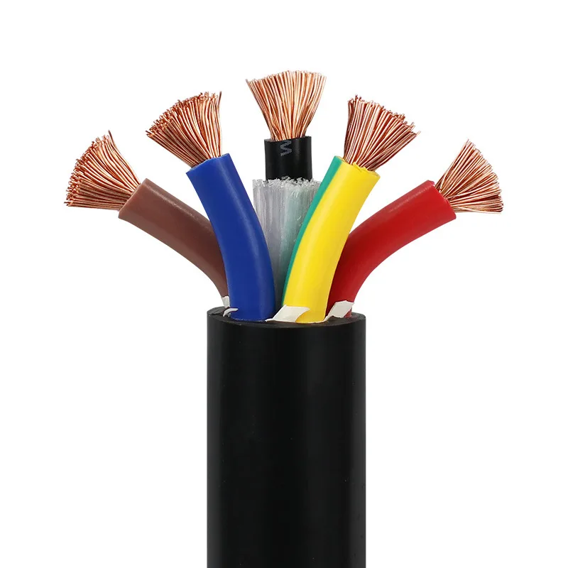 5 * 16 square copper core black PVC sheathed control power cord 5 core cable
5 * 16 square copper core black PVC sheathed control power cord 5 core cable