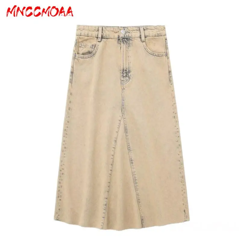 MNCCMOAA-Women's Vintage Denim Midi Skirt, High Waist, Versatile, Casual, Summer Fashion, 2024
MNCCMOAA-Women's Vintage Denim Midi Skirt, High Waist, Versatile, Casual, Summer Fashion, 2024