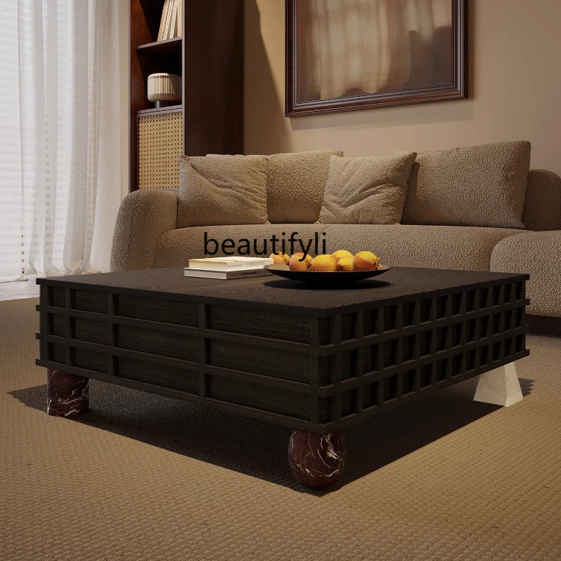 Vintage Style Coffee Table Black Oak Color Square Tea Table Living Room Home Creative Retro Low Table
Vintage Style Coffee Table Black Oak Color Square Tea Table Living Room Home Creative Retro Low Table