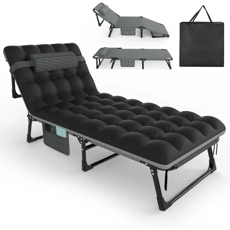 Folding Camping Cot for Adults, 5 Positions Adjustable Outdoor Bed, Lounge Chair, 1200D Layer Oxford Travel Cot With Mattress
Folding Camping Cot for Adults, 5 Positions Adjustable Outdoor Bed, Lounge Chair, 1200D Layer Oxford Travel Cot With Mattress