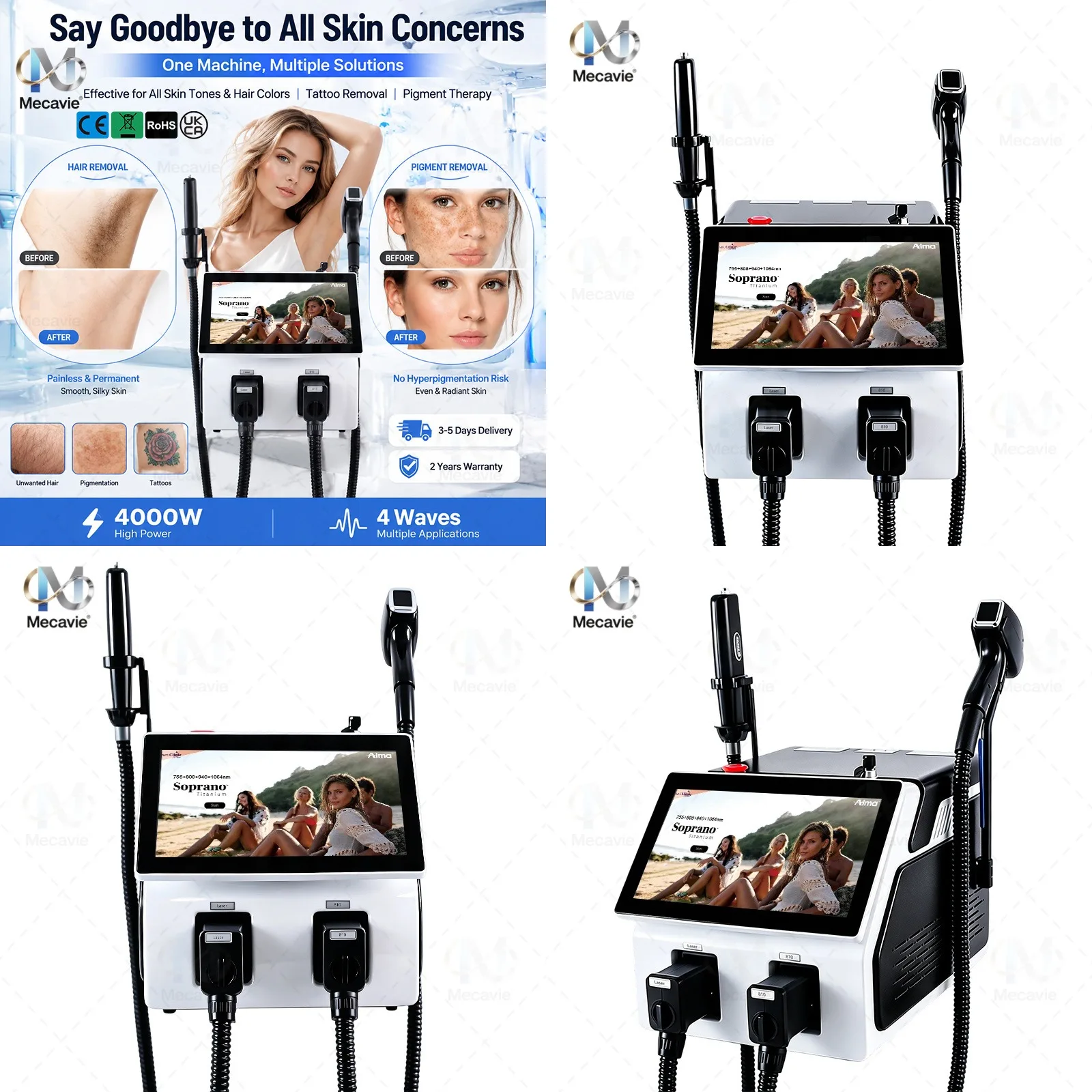 4000W 2in1 Diode Laser Picosecond Machine Ice Painless Hair Removal Tattoo Remover Skin Rejuvenation
4000W 2in1 Diode Laser Picosecond Machine Ice Painless Hair Removal Tattoo Remover Skin Rejuvenation