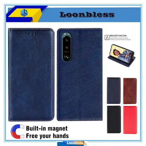Stand Business Phone Holster For Sony Xperia 5 Cases Etui Sony Xperia 5 IV V III II Case celular Book Cover Sony Xperia5 5IV 5V