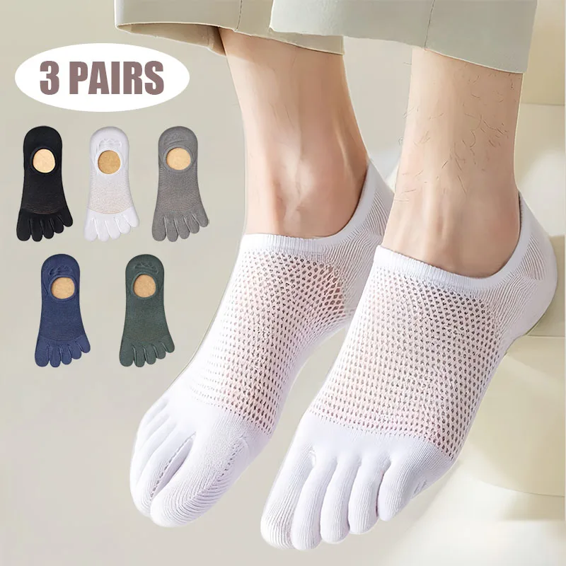 3Pairs of Men's Five-Toe Socks Breathable Solid Color High Quality Comfortable Split-Toe Sock Mesh Easy Soft Invisible Sox
3Pairs of Men's Five-Toe Socks Breathable Solid Color High Quality Comfortable Split-Toe Sock Mesh Easy Soft Invisible Sox