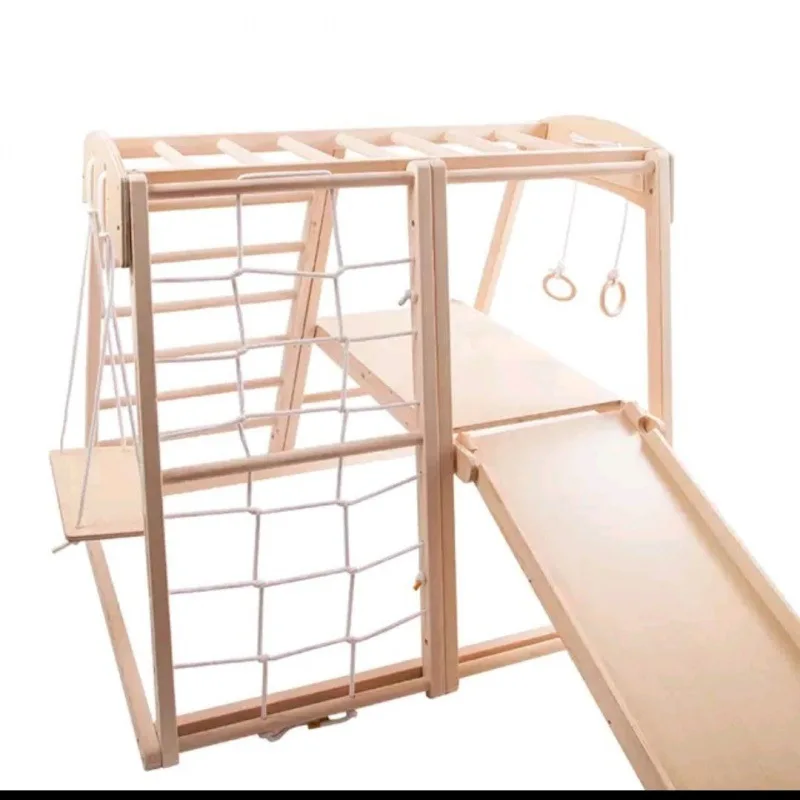 Indoor Playground Montessori Baby Climber Wood Climbing Frame Kids Piklers Climbing Wall With Gymnastic Rings Slide Set
Indoor Playground Montessori Baby Climber Wood Climbing Frame Kids Piklers Climbing Wall With Gymnastic Rings Slide Set