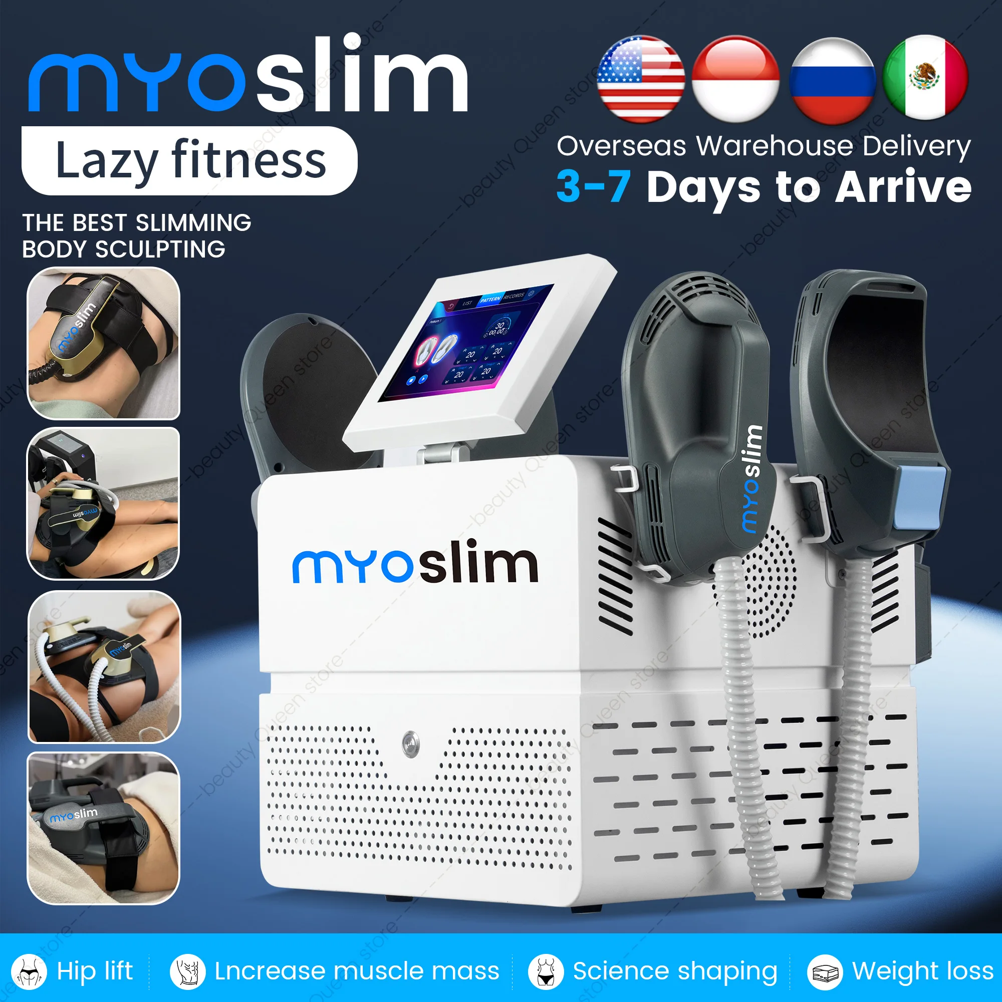 Myoslim Neo RF EMS Body Shaping Device 6500W High-Intensity EMT Vibration Massage Fitness for Shaping and Slimming
Myoslim Neo RF EMS Body Shaping Device 6500W High-Intensity EMT Vibration Massage Fitness for Shaping and Slimming
