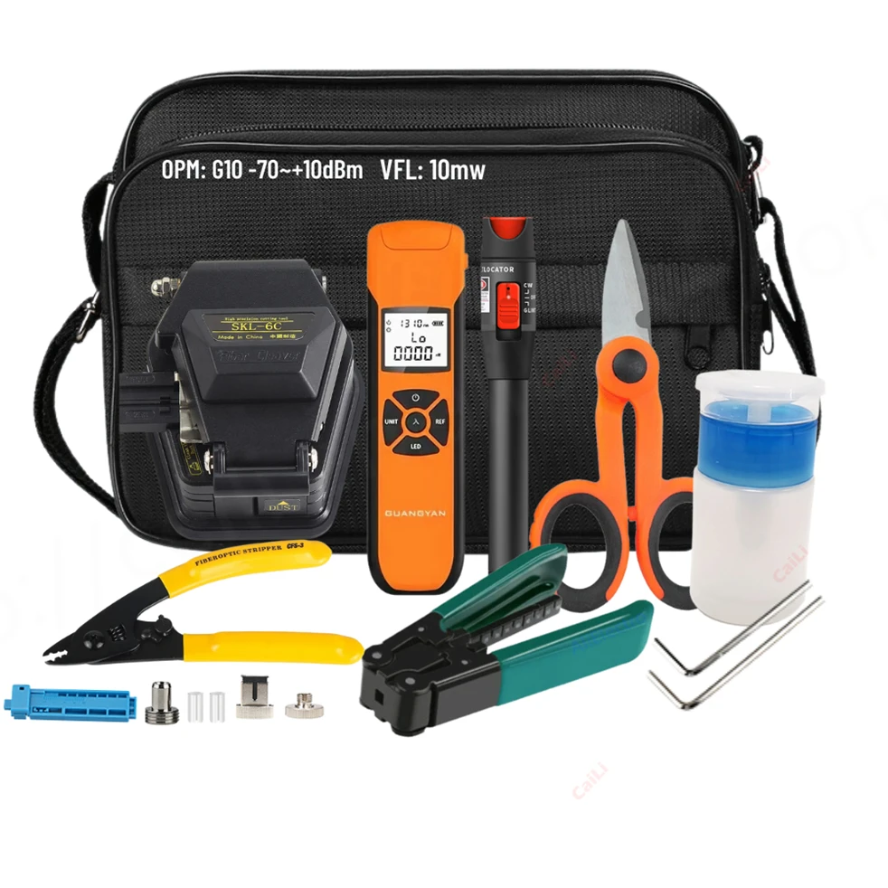 FTTH Fiber Optic Toolkit with SC Connector OPM G1010 Cleaver SKL-6C Miller CFS-3 Scissors
FTTH Fiber Optic Toolkit with SC Connector OPM G1010 Cleaver SKL-6C Miller CFS-3 Scissors