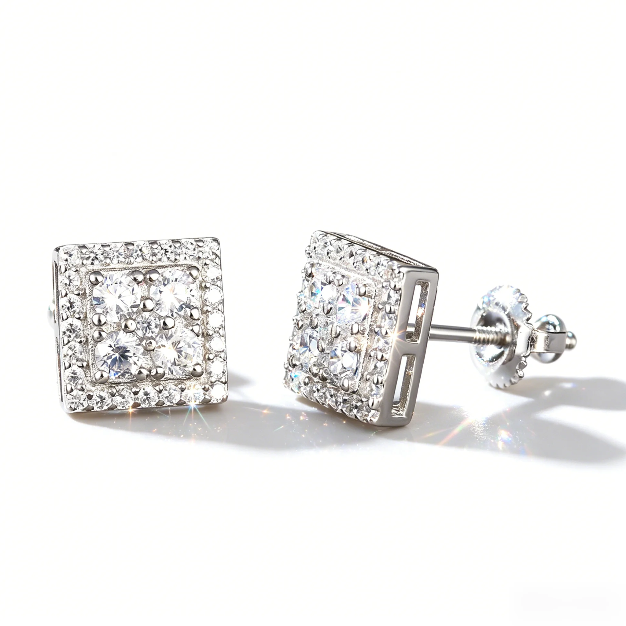Square Stud Earring Moissanite Earrings 925 Silver Orignal Elegant Woman's Earring Engagement
Square Stud Earring Moissanite Earrings 925 Silver Orignal Elegant Woman's Earring Engagement