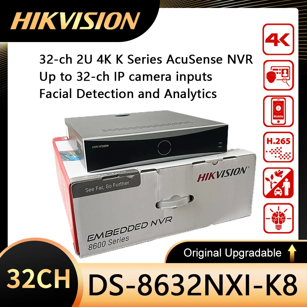Original Hikvision DS-8632NXI-K8 32-ch 2U 4K K Series AcuSense NVR Up to 32-ch IP camera inputs 2 HDMI 2 VGA 8HDD Interface
Original Hikvision DS-8632NXI-K8 32-ch 2U 4K K Series AcuSense NVR Up to 32-ch IP camera inputs 2 HDMI 2 VGA 8HDD Interface