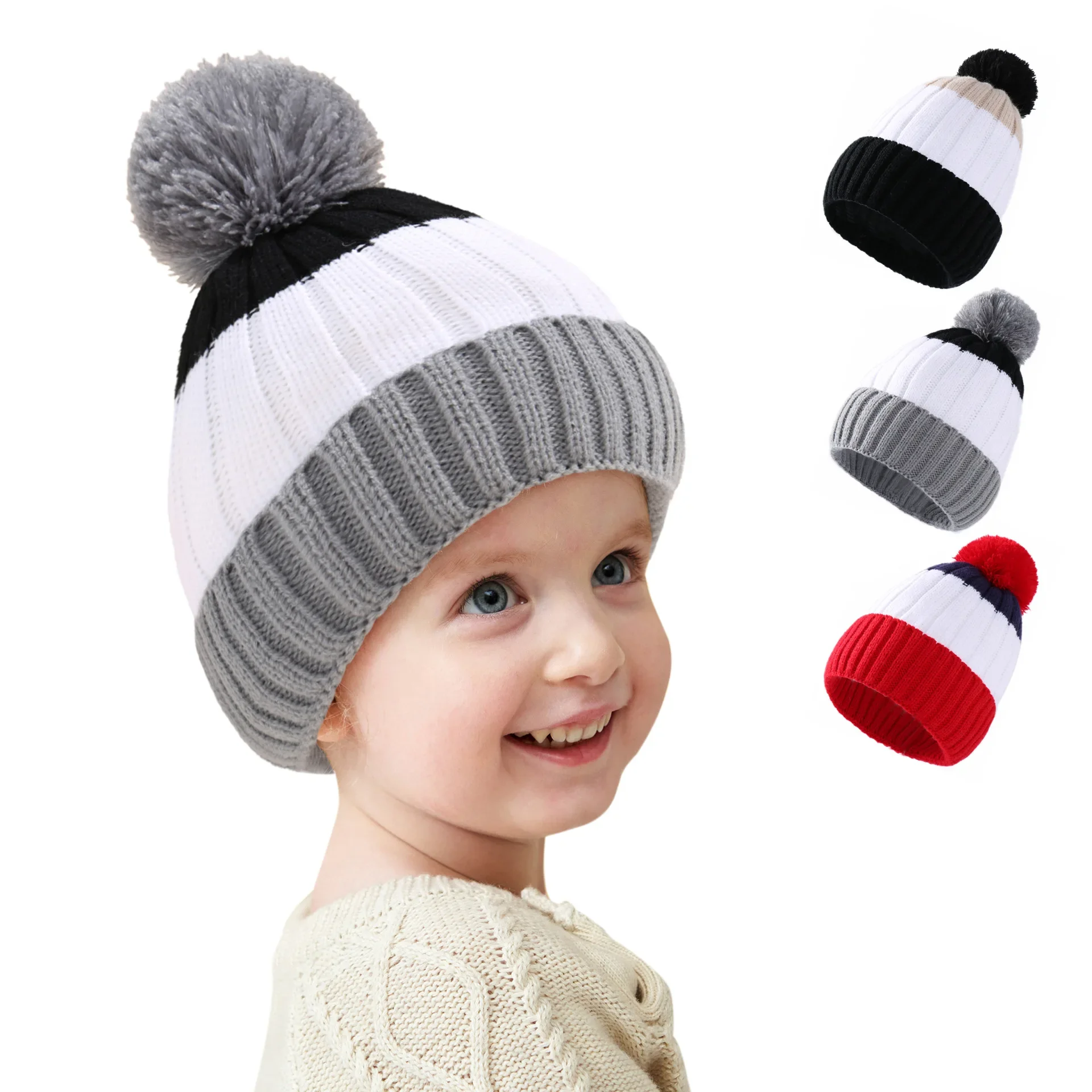 Fashion Autumn and Winter Color Matching Striped Boys and Girls Baby Knitted Hairball Hat Outdoor Warm Children's Wool Hat
Fashion Autumn and Winter Color Matching Striped Boys and Girls Baby Knitted Hairball Hat Outdoor Warm Children's Wool Hat