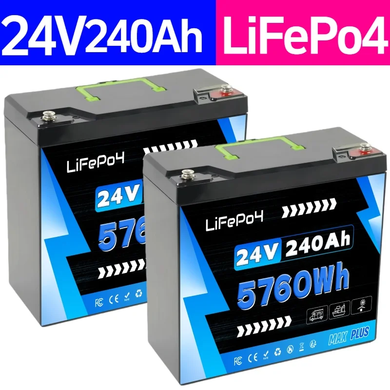 24V 240Ah LiFePO4 Battery with BMS 8000+Cycles,for Off-Road Adventures & Off-Grid Homes,Solar Energy Storage,RV Travel,Boats
24V 240Ah LiFePO4 Battery with BMS 8000+Cycles,for Off-Road Adventures & Off-Grid Homes,Solar Energy Storage,RV Travel,Boats
