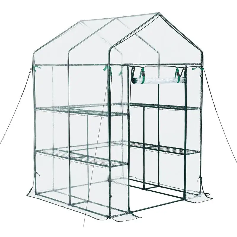 Walk-in Green House, 54 x 54 x 77.2 in, Greenhouse with Shelves, High Strength PE Cover with Zipper Door and Steel Frame, Assembly in Minutes, Suitable for Planting and Storage
Walk-in Green House, 54 x 54 x 77.2 in, Greenhouse with Shelves, High Strength PE Cover with Zipper Door and Steel Frame, Assembly in Minutes, Suitable for Planting and Storage