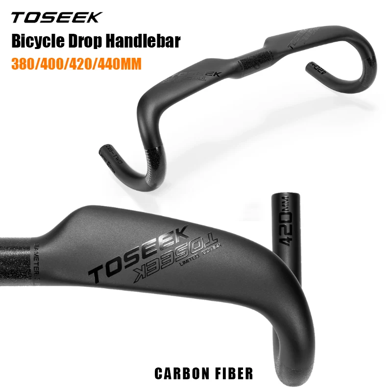 TOSEEK Bicycle 126mm Drop Handlebar 31.8*380/400/420/440mm Road Bike Handlebar Ultralight Carbon Fiber Cycling Drop Bar
TOSEEK Bicycle 126mm Drop Handlebar 31.8*380/400/420/440mm Road Bike Handlebar Ultralight Carbon Fiber Cycling Drop Bar