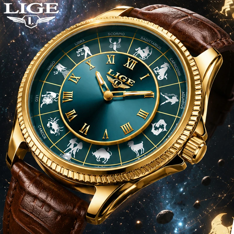 LIGE Men's Astrology Zodiac Watch 12 Constellations Roman Numeral Blue Big Dial Watch Men Casual Business Waterproof Wrist Watch
LIGE Men's Astrology Zodiac Watch 12 Constellations Roman Numeral Blue Big Dial Watch Men Casual Business Waterproof Wrist Watch