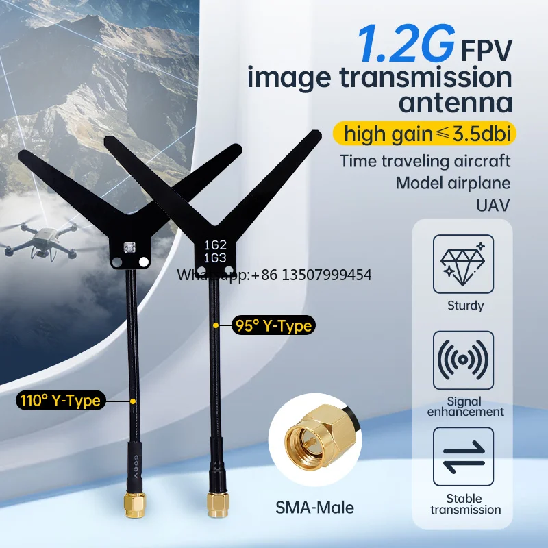 Shengda 1100-1300MHz Y-shape Omnidirectional FPV Antenna for Racing Image Transmission 1.2GHz UAV Drone Antenna
Shengda 1100-1300MHz Y-shape Omnidirectional FPV Antenna for Racing Image Transmission 1.2GHz UAV Drone Antenna
