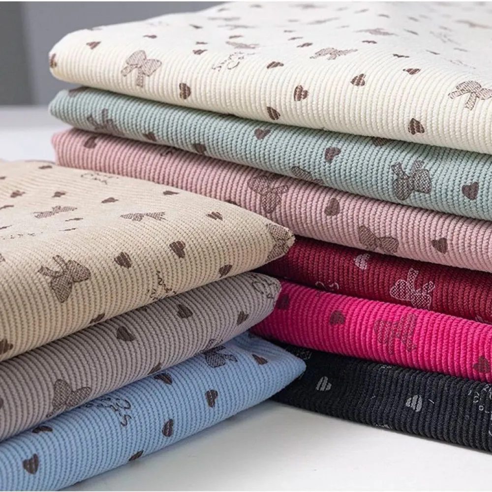 0.5/1/2-meter Spring/Fall Fine Striped Corduroy Fabric With Bow & Heart Print Vintage DIY Sewing Pants & Jackets Clothing Fabric
0.5/1/2-meter Spring/Fall Fine Striped Corduroy Fabric With Bow & Heart Print Vintage DIY Sewing Pants & Jackets Clothing Fabric