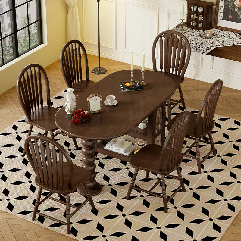 American solid wood dining table and side cabinet integrated small apartment household folding dining table against the wall Fre
American solid wood dining table and side cabinet integrated small apartment household folding dining table against the wall Fre