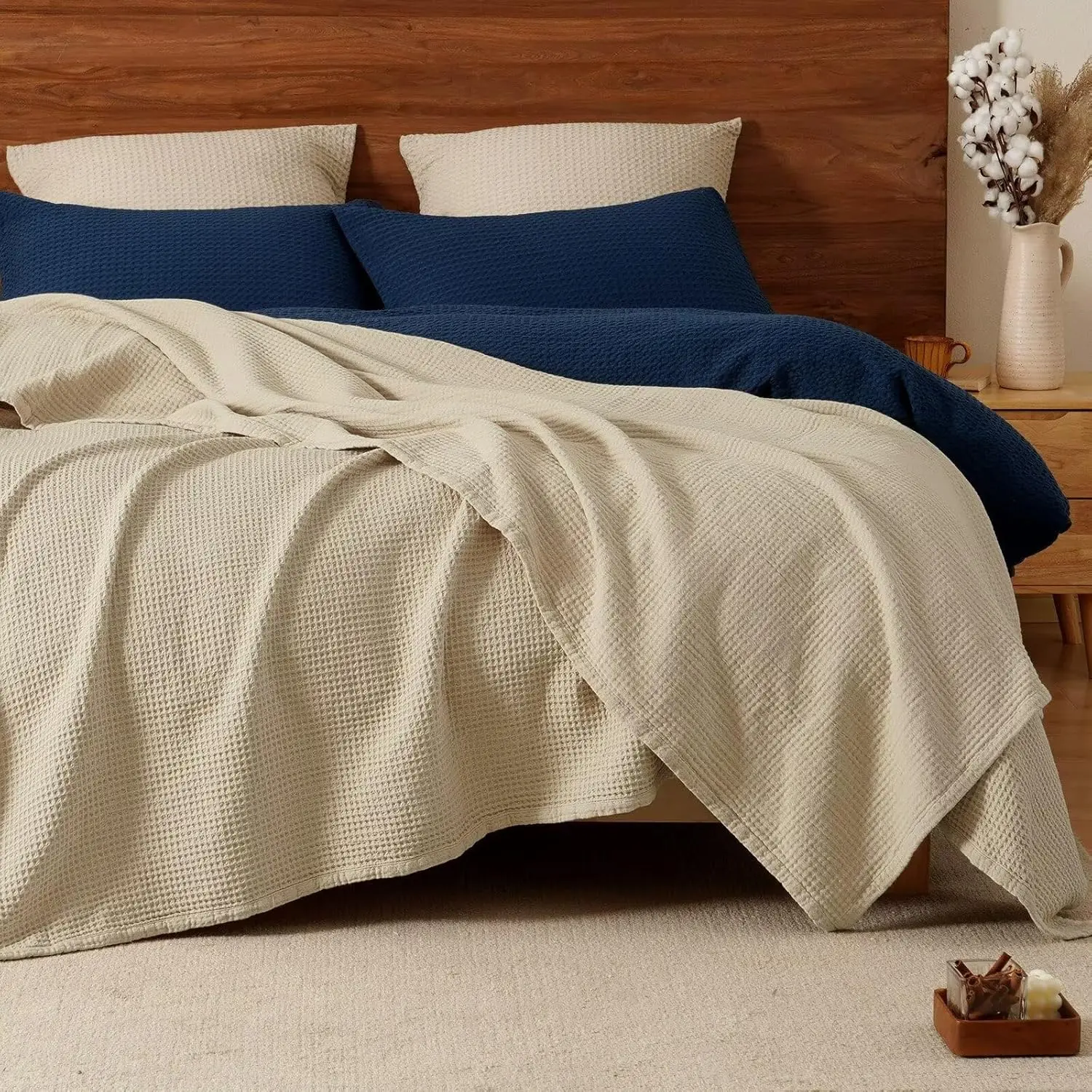 100% Cotton Waffle Muslin Blanket King Size, 104"" X 90"" Lightweight And Breathable Washed Cotton Blanket, Aesthetic Soft
100% Cotton Waffle Muslin Blanket King Size, 104"" X 90"" Lightweight And Breathable Washed Cotton Blanket, Aesthetic Soft
