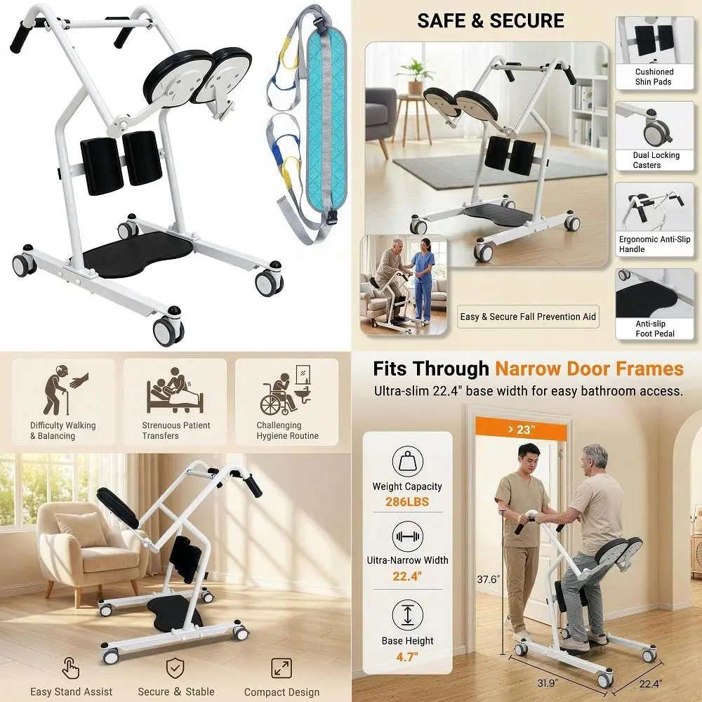 to Stand Lift, Stand Assist Patient Lift for Seniors and Adults, 286 lb Capacity Alloy Steel Patient Transfer Aid for Home Care
to Stand Lift, Stand Assist Patient Lift for Seniors and Adults, 286 lb Capacity Alloy Steel Patient Transfer Aid for Home Care