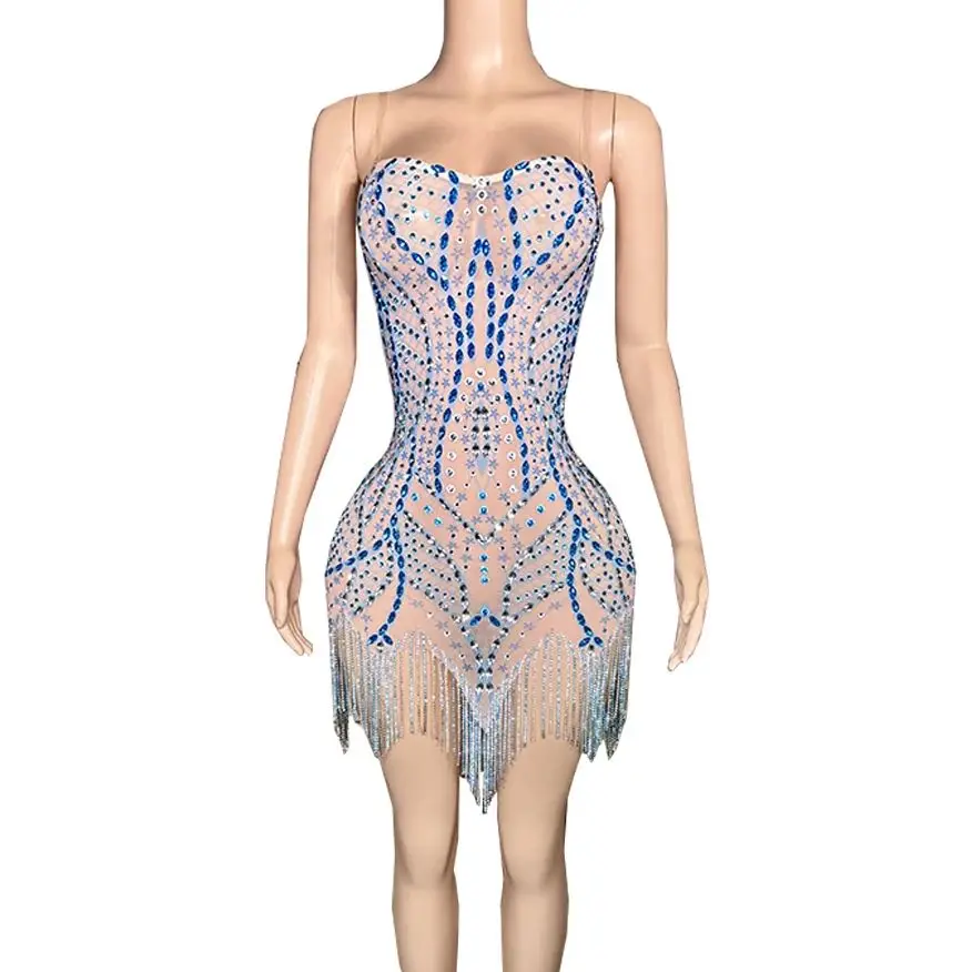 ZD New Luxury Crystal Tassels Rhinestone Night Club Dress for Women Hollow Out Sleeveless Sexy Party Birthday Festival Outfit
ZD New Luxury Crystal Tassels Rhinestone Night Club Dress for Women Hollow Out Sleeveless Sexy Party Birthday Festival Outfit
