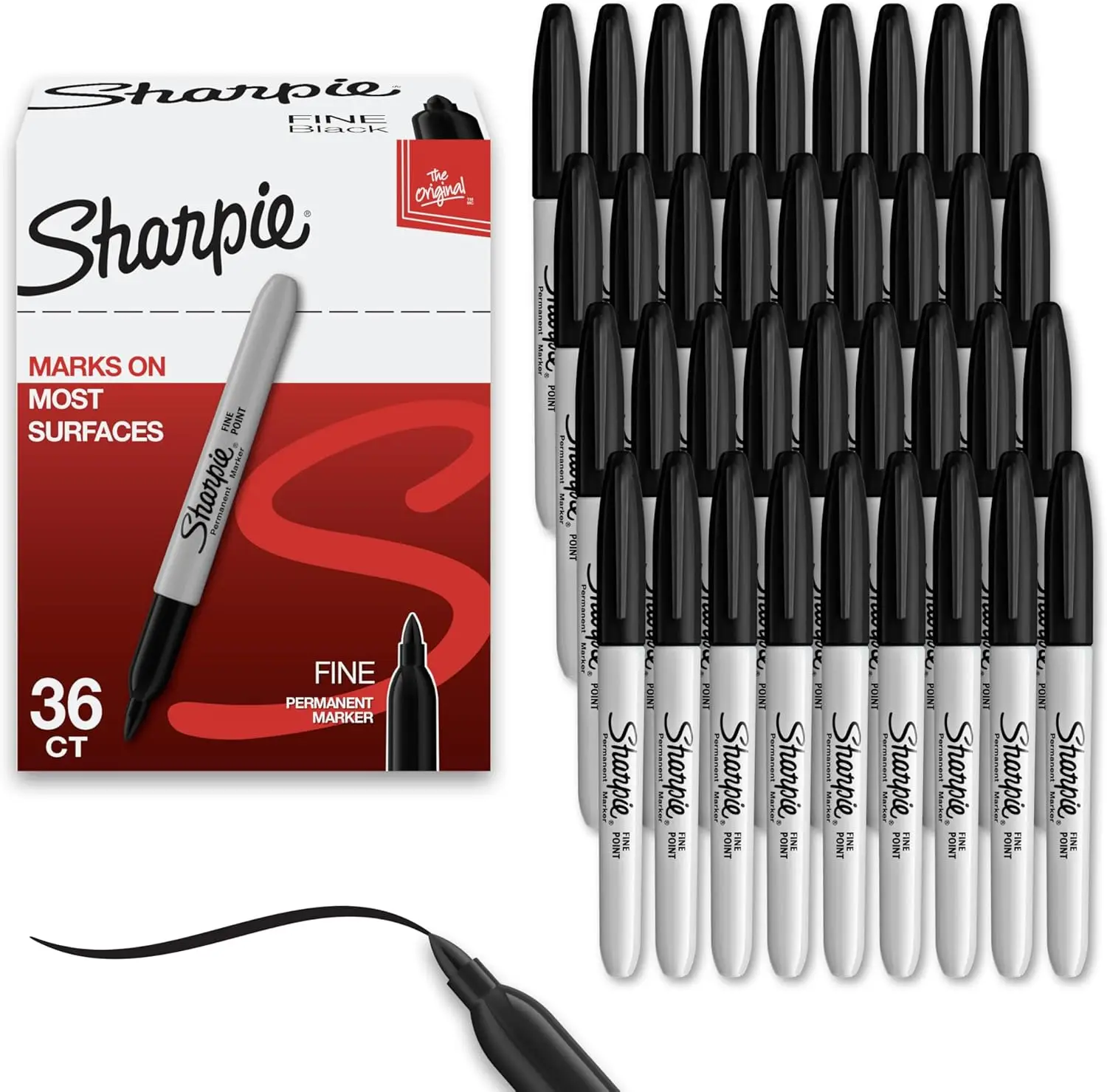 Sharpie Permanent Markers, Bulk Set, Fine Tip Markers, For Plastic, Metal, Wood, And More, Black, 36 Count
Sharpie Permanent Markers, Bulk Set, Fine Tip Markers, For Plastic, Metal, Wood, And More, Black, 36 Count