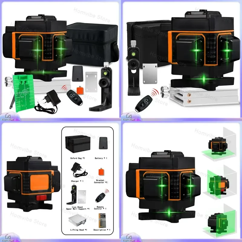360 Degree Green Self-Leveling Laser Level 12 Line 3D Horizontal Vertical Cross Line Laser Level for Construction DIY Home
360 Degree Green Self-Leveling Laser Level 12 Line 3D Horizontal Vertical Cross Line Laser Level for Construction DIY Home