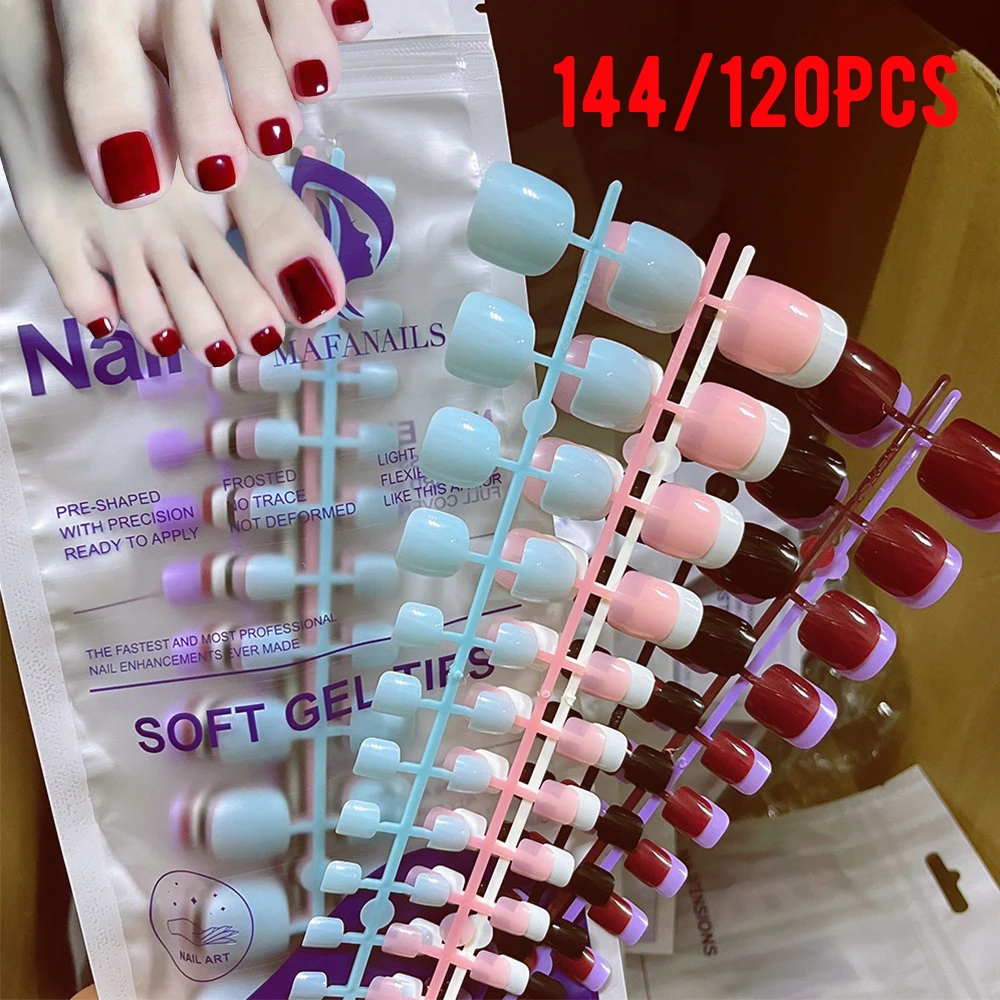 144/120Pcs Mixed Short Square False Toenails Acrylic Full Cover False Toe Nails Foot Nail Tips Extension Women Press on Toenails
144/120Pcs Mixed Short Square False Toenails Acrylic Full Cover False Toe Nails Foot Nail Tips Extension Women Press on Toenails