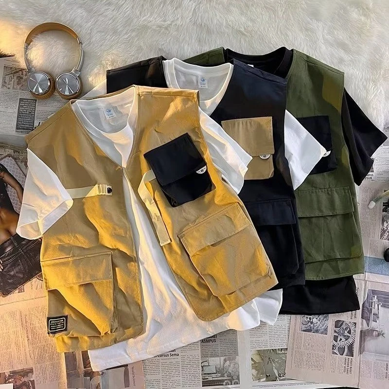 Мужской универсальный тактический жилет в японском стиле с несколькими карманами, летний функциональный жилет в стиле хип-хоп High Street
Мужской универсальный тактический жилет в японском стиле с несколькими карманами, летний функциональный жилет в стиле хип-хоп High Street