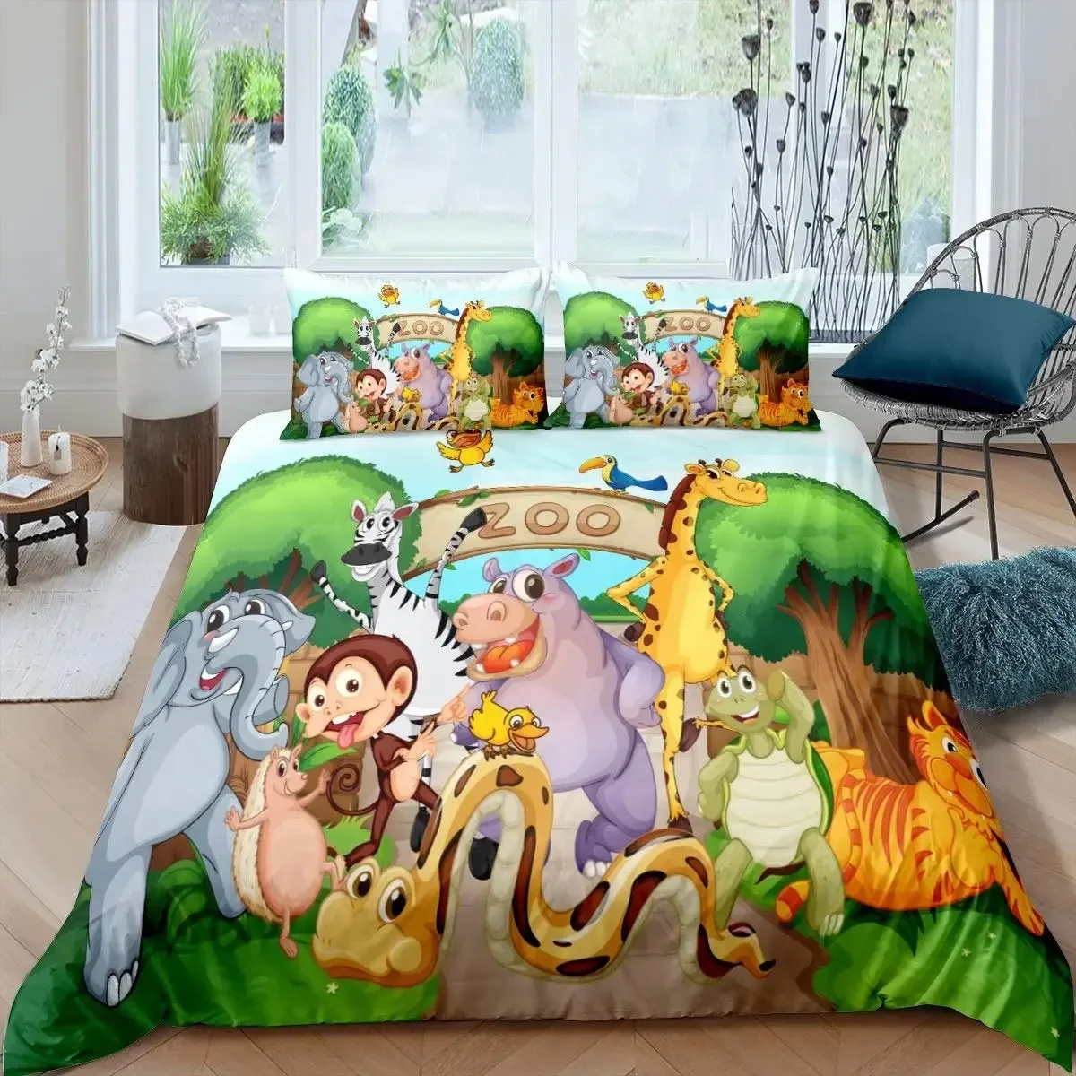 Cute Monkeys Duvet Cover Set Cartoon Wild Animal Pattern Bedding Sets Green Tree Comforter Cover Wildlife Bedspread Cover
Cute Monkeys Duvet Cover Set Cartoon Wild Animal Pattern Bedding Sets Green Tree Comforter Cover Wildlife Bedspread Cover