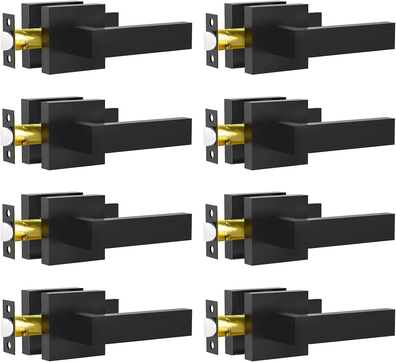 Набор из 8 матовых черных квадратных ручек для межкомнатных дверей, прочные безключевые ручки-рычаги без замка для прихожей и гардеробной
Набор из 8 матовых черных квадратных ручек для межкомнатных дверей, прочные безключевые ручки-рычаги без замка для прихожей и гардеробной