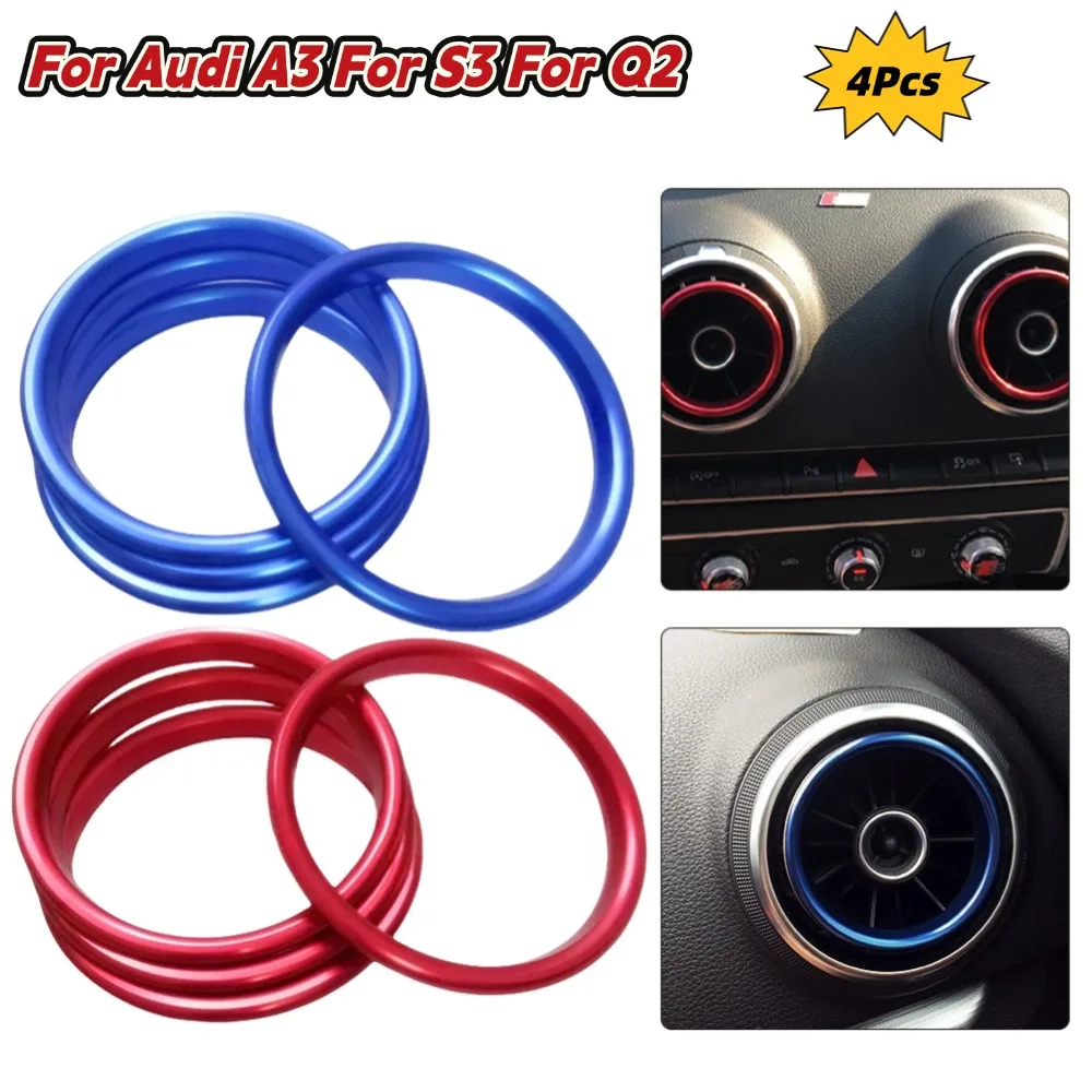 4Pcs Car Air Conditioning Vent Covers For A3 For S3 For Q2 Interior Decoration Ring Cover Trim Frame Vent Car Accessories
4Pcs Car Air Conditioning Vent Covers For A3 For S3 For Q2 Interior Decoration Ring Cover Trim Frame Vent Car Accessories