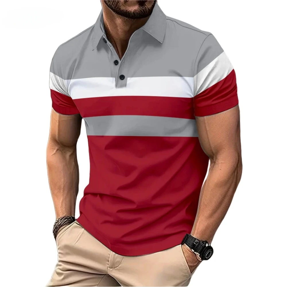 Мужская рубашка-поло с коротким рукавом и 3D полосатым принтом, летние деловые повседневные топы, модная универсальная рубашка-поло с лацканами для гольфа, мужская одежда
Мужская рубашка-поло с коротким рукавом и 3D полосатым принтом, летние деловые повседневные топы, модная универсальная рубашка-поло с лацканами для гольфа, мужская одежда