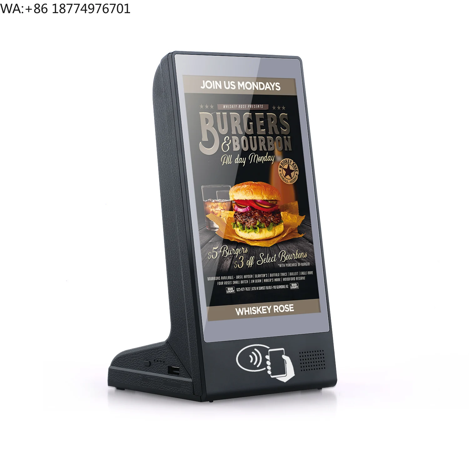 8 Inch User-Friendly Digital Menu Display for Quick and Easy Signage Updates