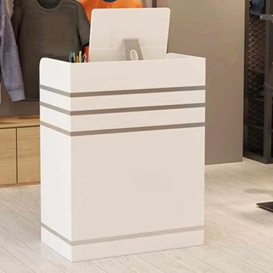 Modern Reception Desk with Counter, Front Desk Reception Room Table with Cable Grommet, Retail Counter Checkout with Lockable D
Modern Reception Desk with Counter, Front Desk Reception Room Table with Cable Grommet, Retail Counter Checkout with Lockable D