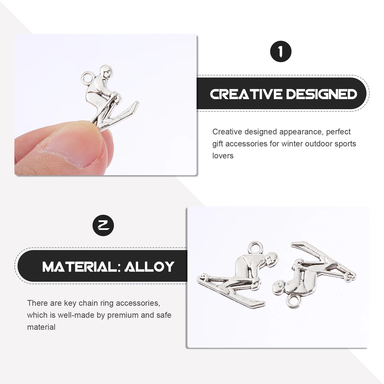 20 Pcs Ski Model Accessories Stainless Steel Charms Jewelry Making Key Chain Child
20 Pcs Ski Model Accessories Stainless Steel Charms Jewelry Making Key Chain Child