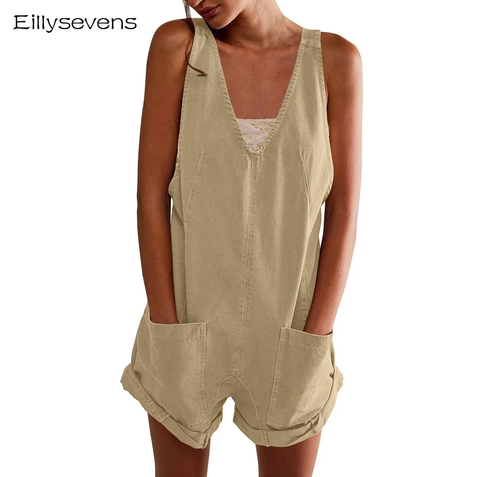 2024 Summer Women's Jumpsuit Overalls Short Loose Sleeveless Wide Leg Jumpsuit Solid Casual Daily Basic Romper With Pockets
2024 Summer Women's Jumpsuit Overalls Short Loose Sleeveless Wide Leg Jumpsuit Solid Casual Daily Basic Romper With Pockets