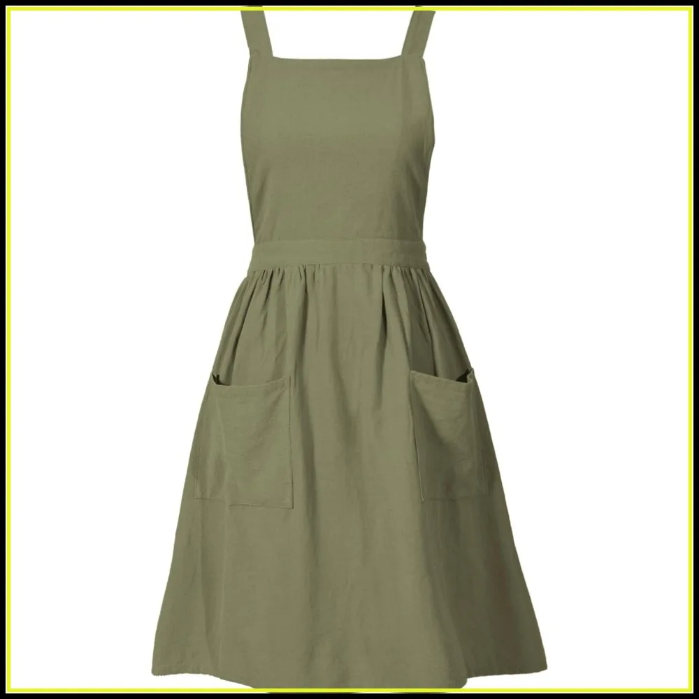 Cotton Linen Pinafore Apron Dress for Women with Pockets Cute Art Chef Aprons for Kitchen Baking Gardening
Cotton Linen Pinafore Apron Dress for Women with Pockets Cute Art Chef Aprons for Kitchen Baking Gardening