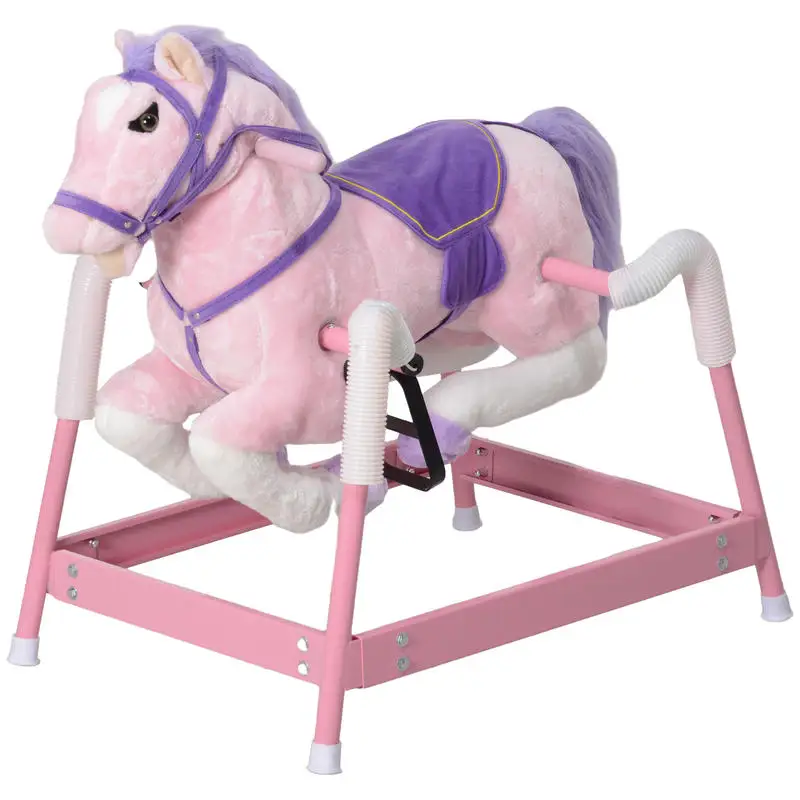 Qaba Spring Rocking Horse, Kids Ride on Horse, Plush Horse Ride-on w/ Sounds & Foot Stirrups for Kids 3-8 Years, Pink
Qaba Spring Rocking Horse, Kids Ride on Horse, Plush Horse Ride-on w/ Sounds & Foot Stirrups for Kids 3-8 Years, Pink