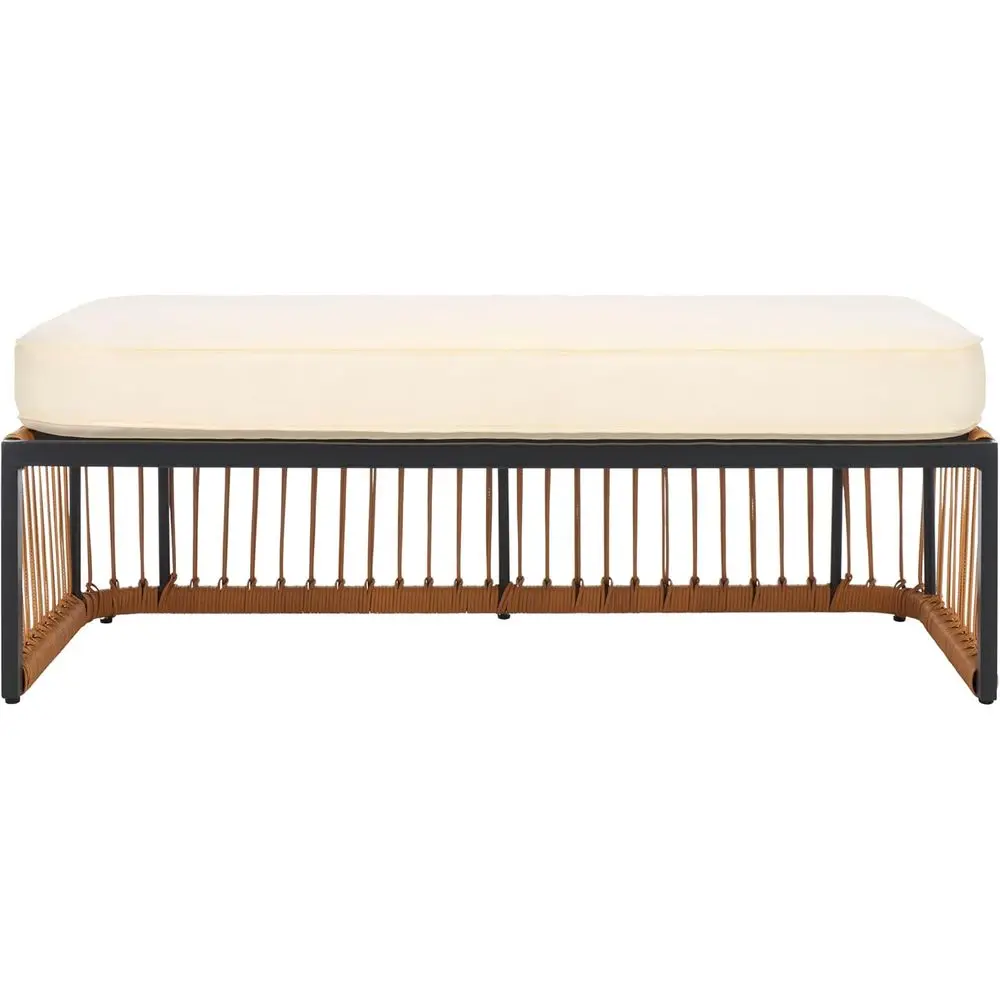 Natural Brown Rattan Outdoor Bench with Beige Cushion, Fully Assembled by Saavieh
Natural Brown Rattan Outdoor Bench with Beige Cushion, Fully Assembled by Saavieh