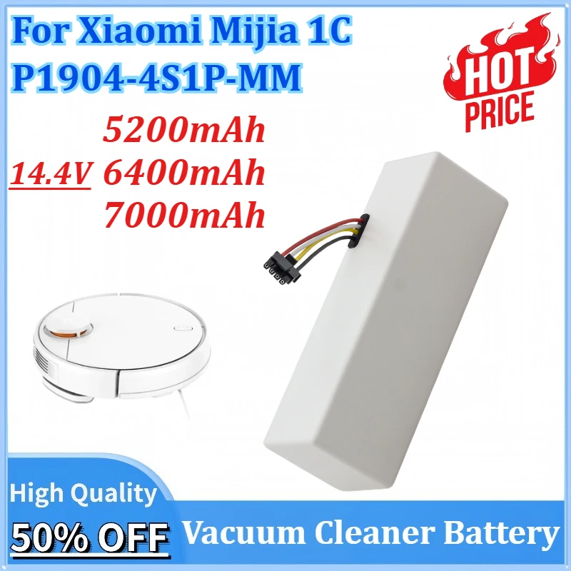 14.4V 5200/6400/7000mAh Lithium Replacement Battery for Xiaomi Mijia 1C P1904-4S1P-MM Robot Vacuum Mop Cleaner Accessories Parts
14.4V 5200/6400/7000mAh Lithium Replacement Battery for Xiaomi Mijia 1C P1904-4S1P-MM Robot Vacuum Mop Cleaner Accessories Parts