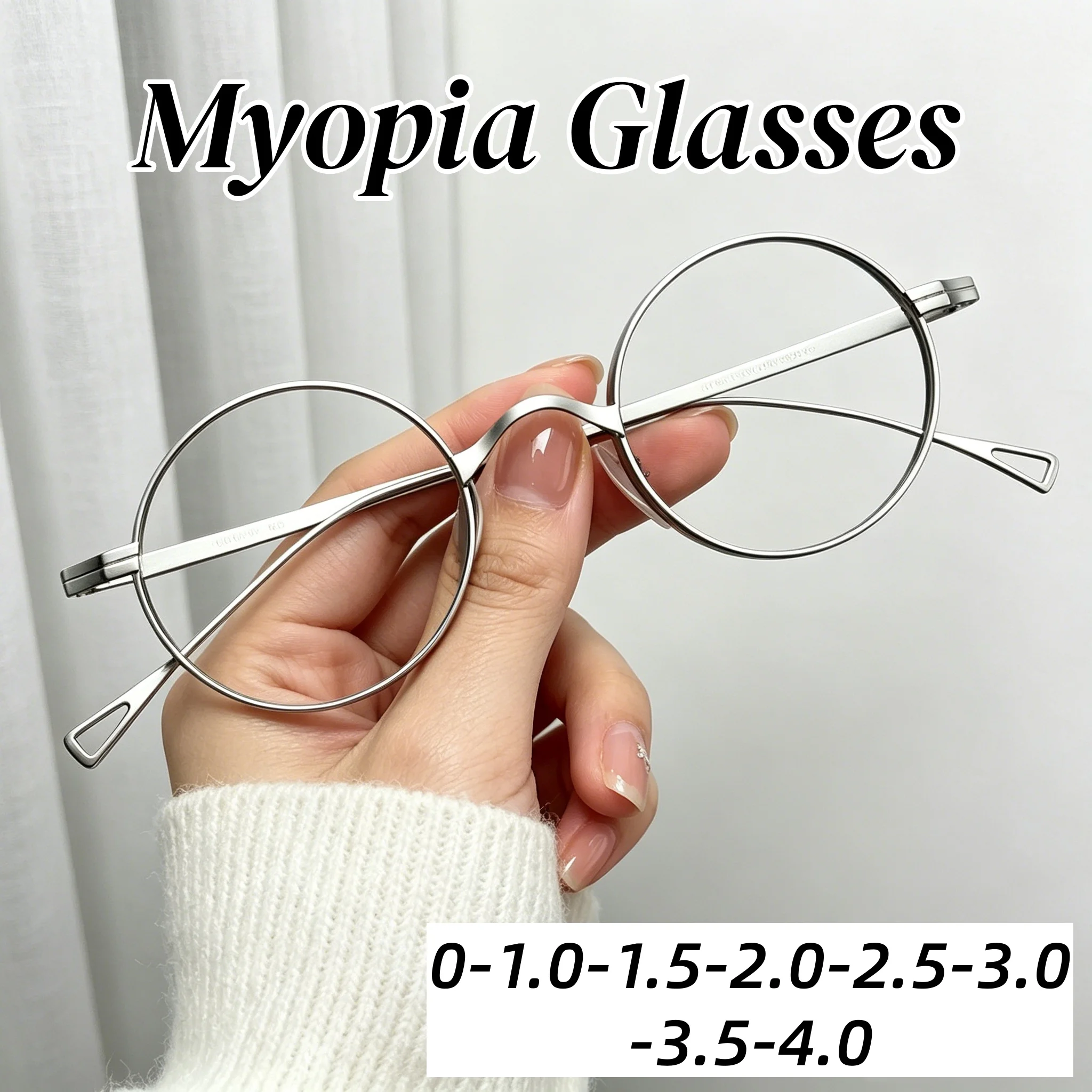 Retro Fashion Round Metal Frame Myopia Glasses Anti Blue Light Near Sight Glasses HD Ultra Light Prescription Eyeglasses Unisex
Retro Fashion Round Metal Frame Myopia Glasses Anti Blue Light Near Sight Glasses HD Ultra Light Prescription Eyeglasses Unisex