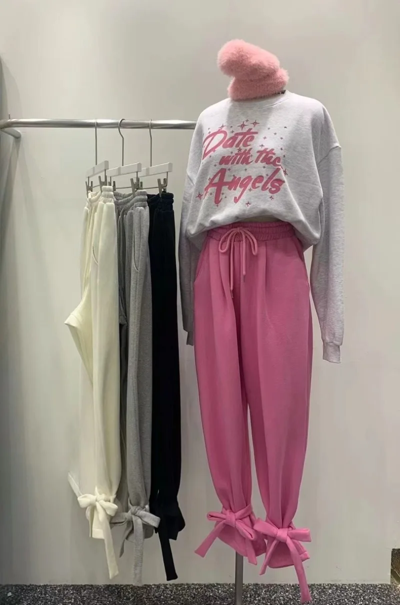 Sweet Hot Girl Lace-up Bow Solid Color Sweatpants Women's Autumn and Winter Elastic Waist Casual Pants Fashion Female Clothes
Sweet Hot Girl Lace-up Bow Solid Color Sweatpants Women's Autumn and Winter Elastic Waist Casual Pants Fashion Female Clothes