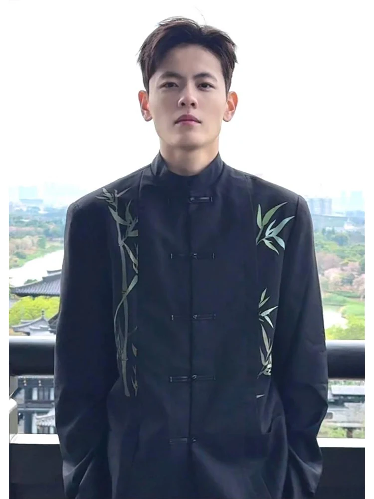 New Chinese Sle Men's Suit Jaet Trendy High-End Bamboo Stand Collar Jaet for Younger Generations Busin Casual Polyes...
New Chinese Sle Men's Suit Jaet Trendy High-End Bamboo Stand Collar Jaet for Younger Generations Busin Casual Polyes...